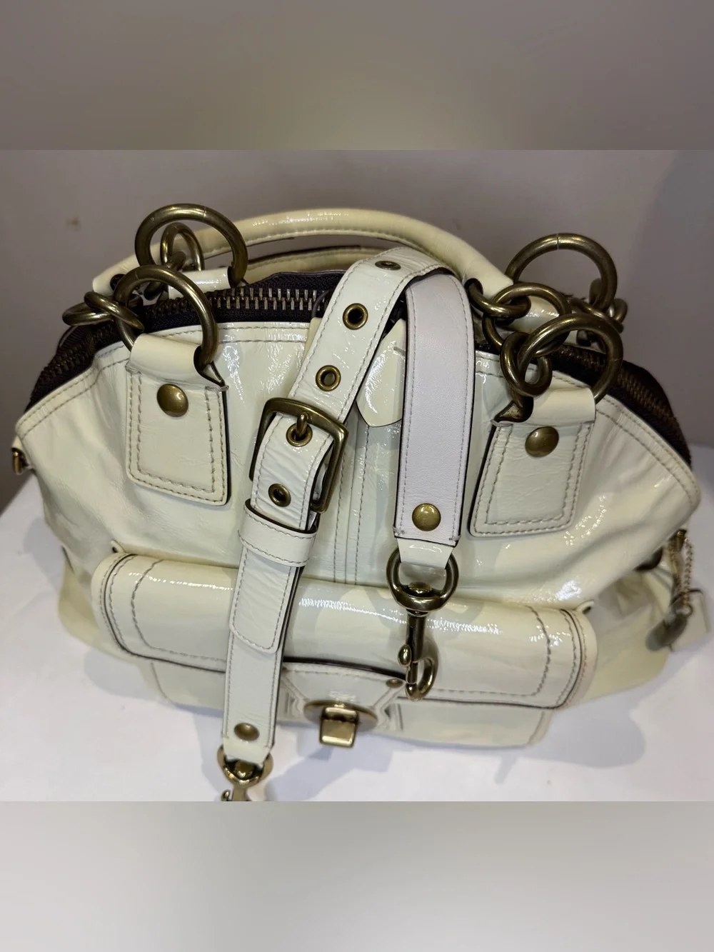 Coach Francine with Legacy Lining Brass Hardware Calf Leather 2008 12295 - Picture 4 of 11